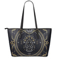 Vintage Virgo Zodiac Sign Print Leather Tote Bag With Zipper