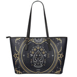 Vintage Virgo Zodiac Sign Print Leather Tote Bag