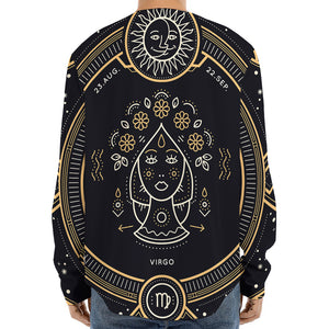 Vintage Virgo Zodiac Sign Print Long Sleeve Baseball Jersey