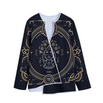 Vintage Virgo Zodiac Sign Print Long Sleeve Short Coat