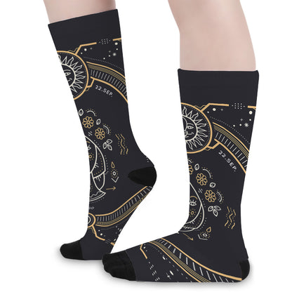 Vintage Virgo Zodiac Sign Print Long Socks
