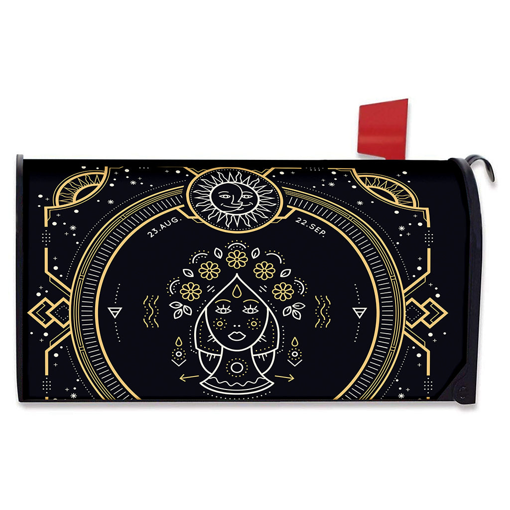 Vintage Virgo Zodiac Sign Print Mailbox Cover