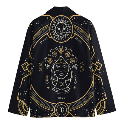 Vintage Virgo Zodiac Sign Print Men's Blazer