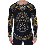 Vintage Virgo Zodiac Sign Print Men's Long Sleeve T-Shirt