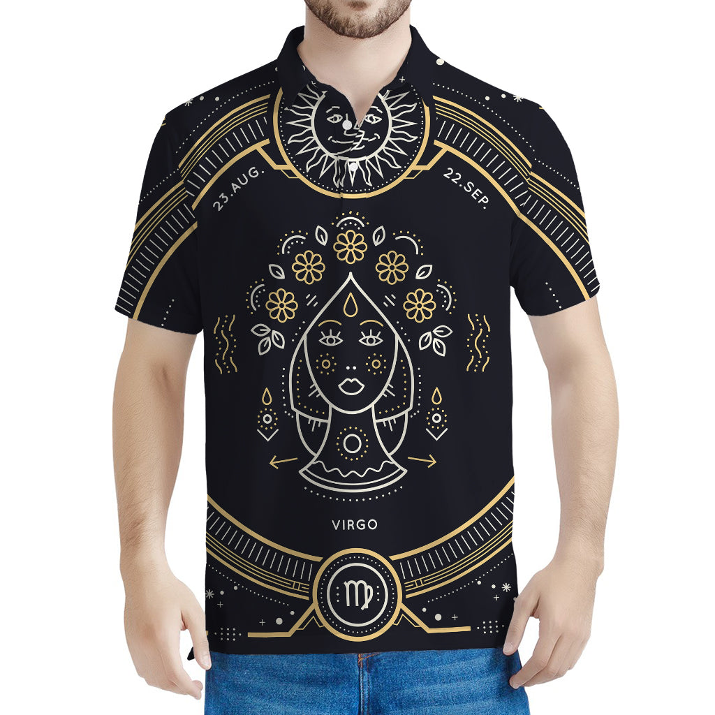 Vintage Virgo Zodiac Sign Print Men's Polo Shirt