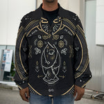 Vintage Virgo Zodiac Sign Print Men's Shirt Jacket
