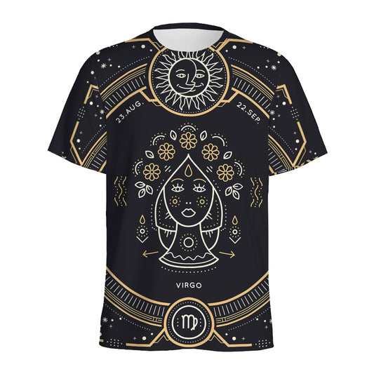 Vintage Virgo Zodiac Sign Print Men's Sports T-Shirt