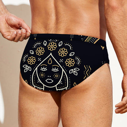 Vintage Virgo Zodiac Sign Print Men's Swim Briefs