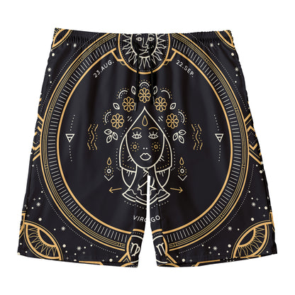 Vintage Virgo Zodiac Sign Print Men's Swim Trunks