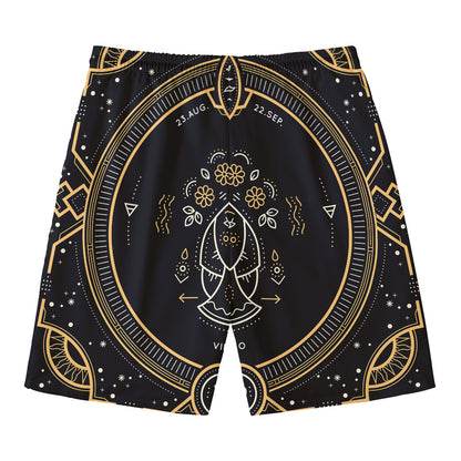 Vintage Virgo Zodiac Sign Print Men's Swim Trunks