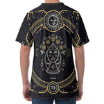 Vintage Virgo Zodiac Sign Print Men's Velvet T-Shirt