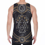 Vintage Virgo Zodiac Sign Print Men's Velvet Tank Top