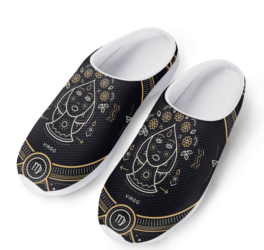 Vintage Virgo Zodiac Sign Print Mesh Casual Shoes