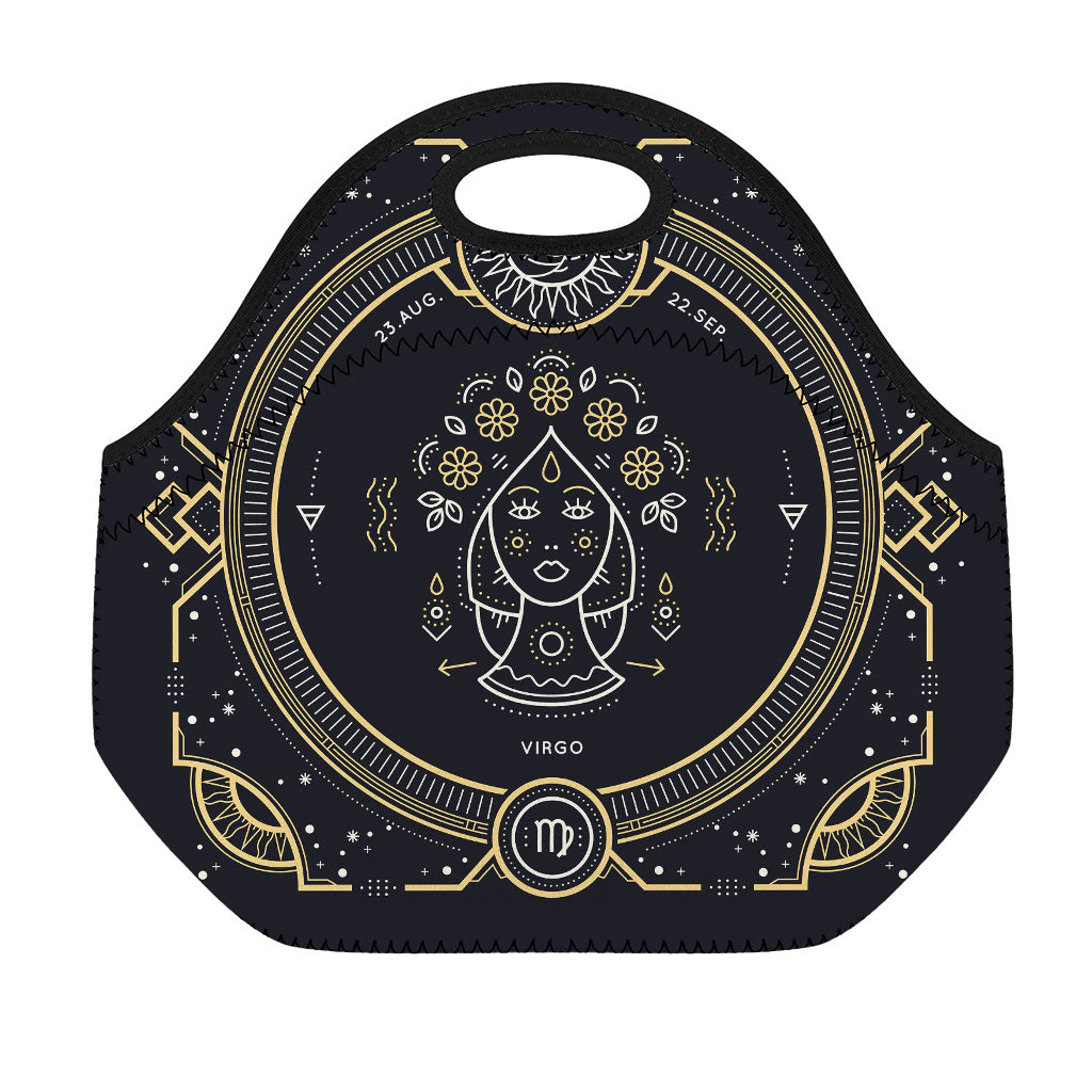 Vintage Virgo Zodiac Sign Print Neoprene Lunch Bag