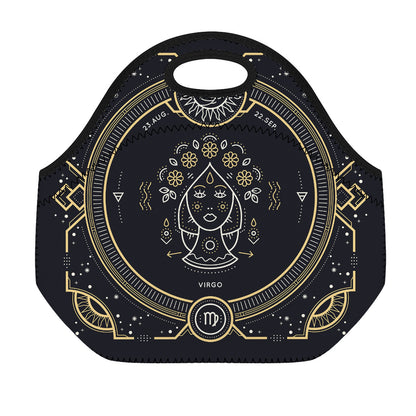 Vintage Virgo Zodiac Sign Print Neoprene Lunch Bag