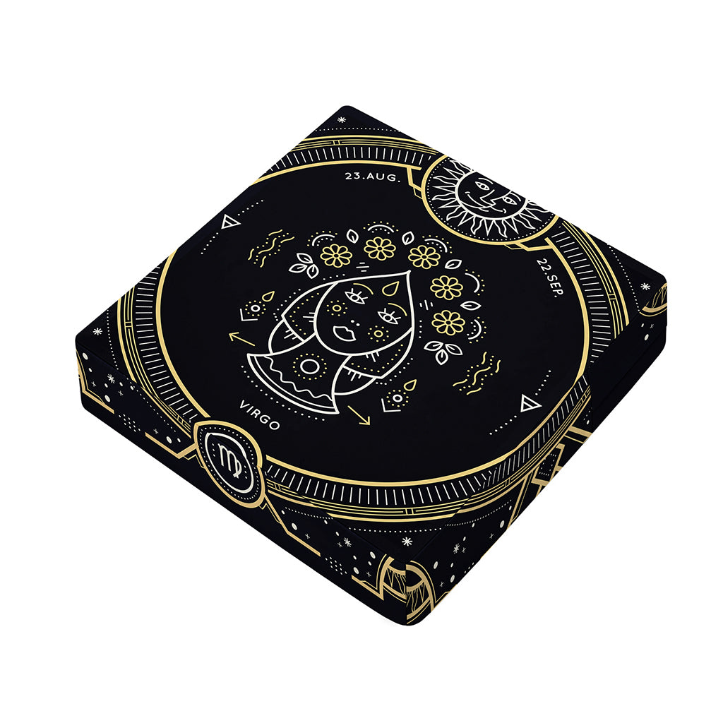 Vintage Virgo Zodiac Sign Print Outdoor Seat Cushion Cover