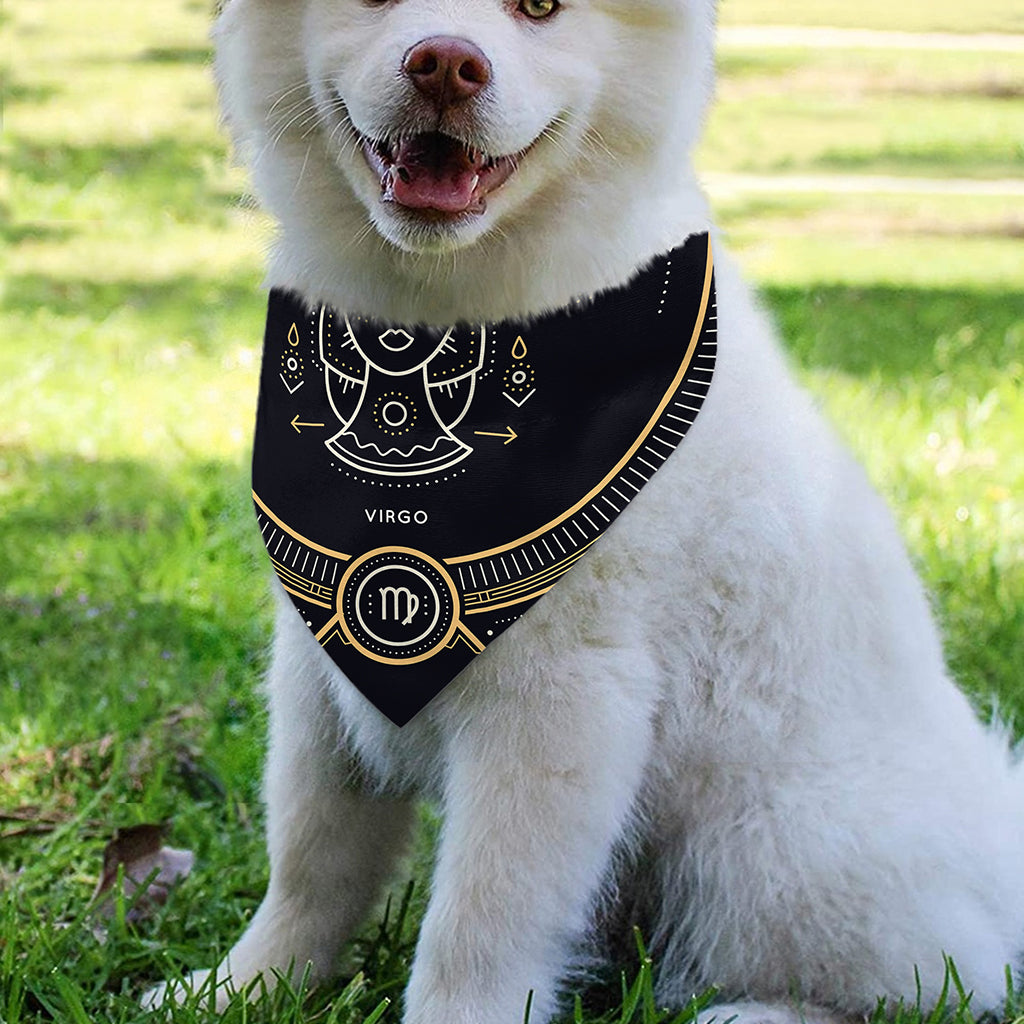 Vintage Virgo Zodiac Sign Print Over The Collar Dog Bandana