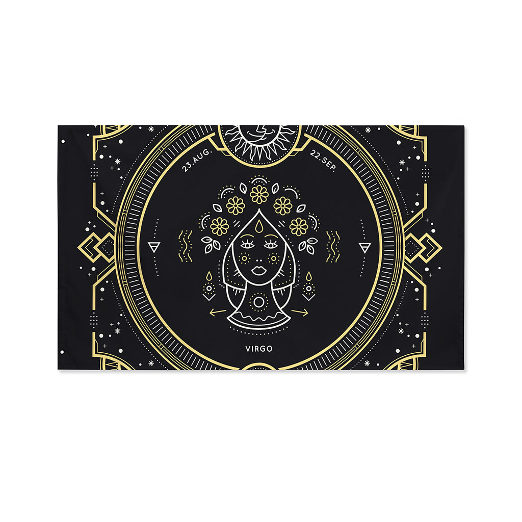 Vintage Virgo Zodiac Sign Print Polyester Flag