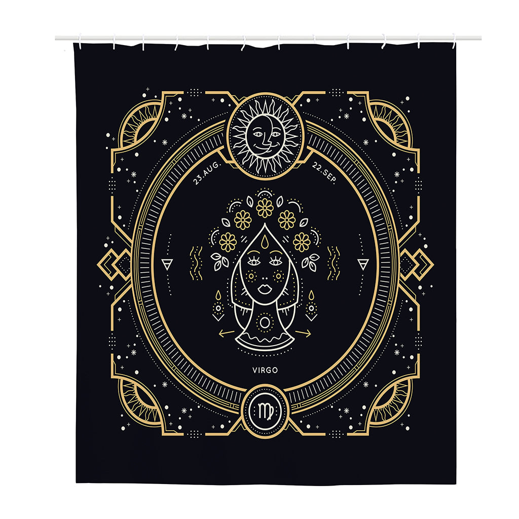 Vintage Virgo Zodiac Sign Print Polyester Shower Curtain