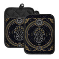 Vintage Virgo Zodiac Sign Print Pot Holders With Pocket