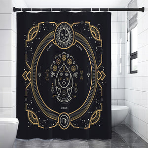 Vintage Virgo Zodiac Sign Print Premium Shower Curtain