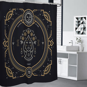 Vintage Virgo Zodiac Sign Print Premium Shower Curtain