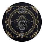 Vintage Virgo Zodiac Sign Print Round Blanket