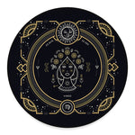 Vintage Virgo Zodiac Sign Print Round Floor Mat