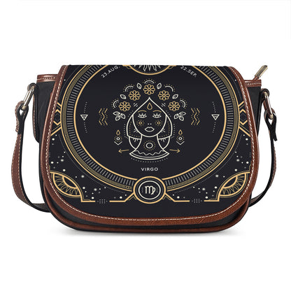 Vintage Virgo Zodiac Sign Print Saddle Bag