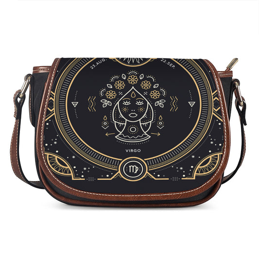 Vintage Virgo Zodiac Sign Print Saddle Bag