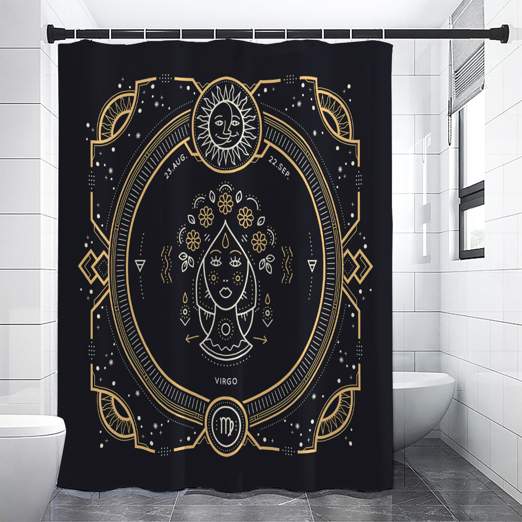 Vintage Virgo Zodiac Sign Print Shower Curtain