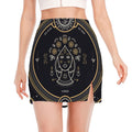 Vintage Virgo Zodiac Sign Print Side Slit Mini Skirt
