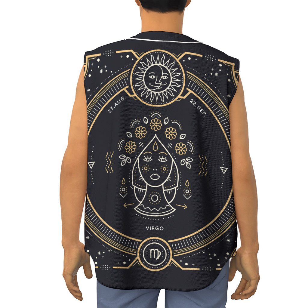 Vintage Virgo Zodiac Sign Print Sleeveless Baseball Jersey