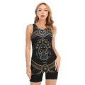 Vintage Virgo Zodiac Sign Print Sleeveless One Piece Swimsuit
