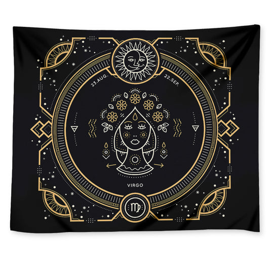 Vintage Virgo Zodiac Sign Print Tapestry