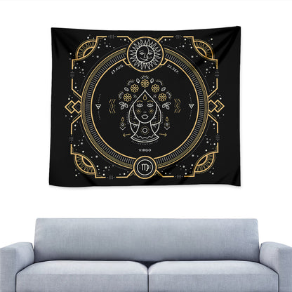 Vintage Virgo Zodiac Sign Print Tapestry