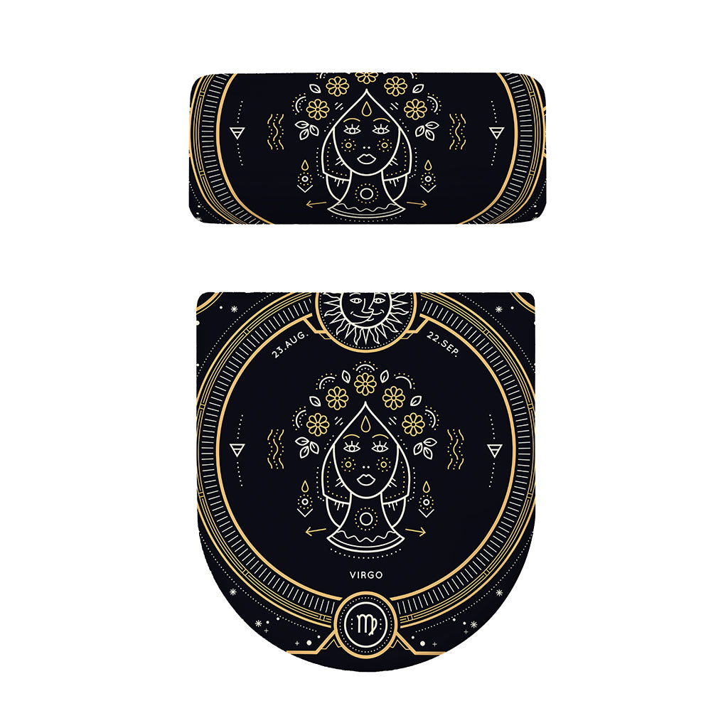 Vintage Virgo Zodiac Sign Print Toilet Lid And Tank Cover Set