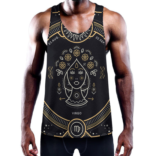 Vintage Virgo Zodiac Sign Print Training Tank Top