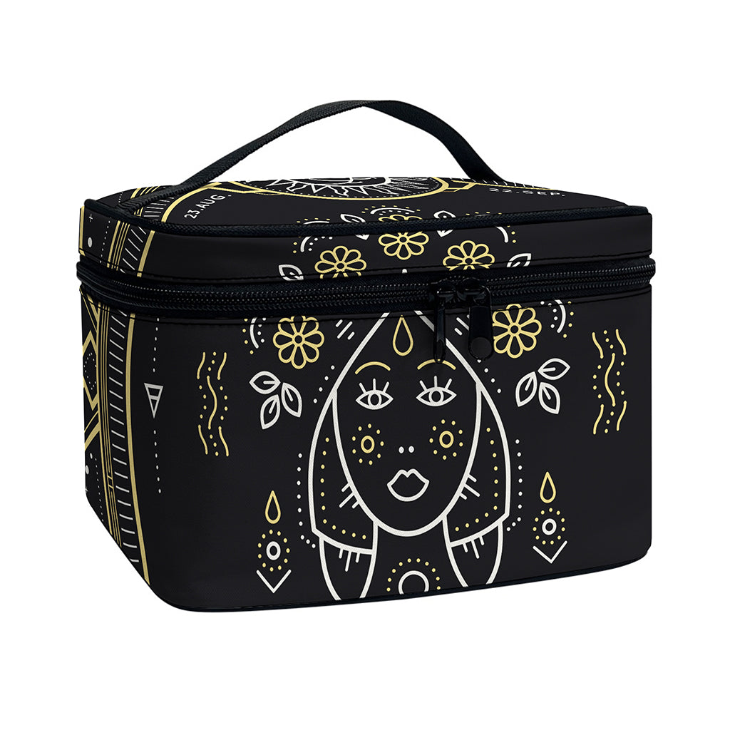 Vintage Virgo Zodiac Sign Print Travel Makeup Bag