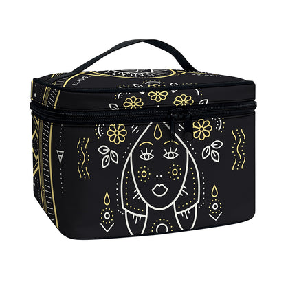 Vintage Virgo Zodiac Sign Print Travel Makeup Bag