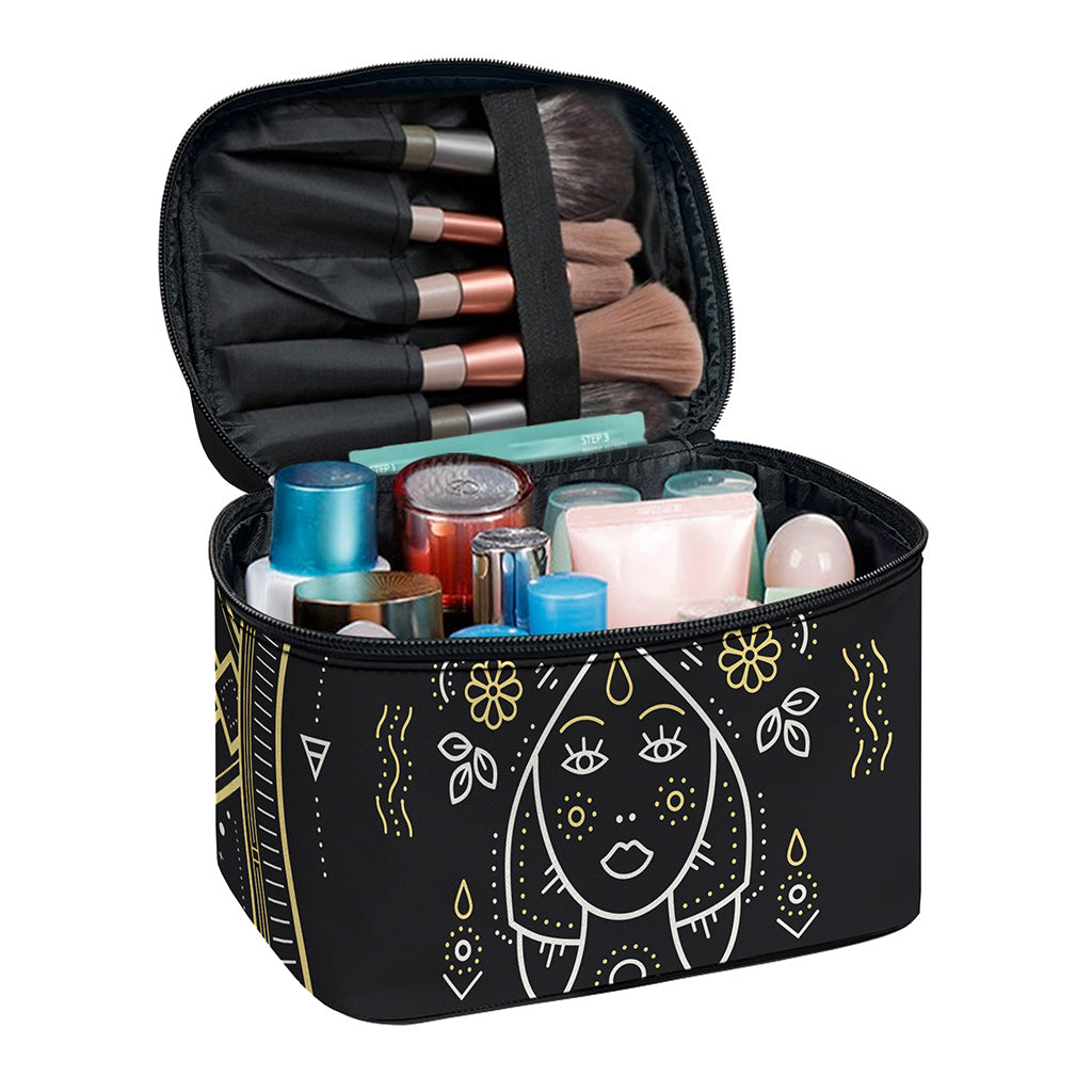 Vintage Virgo Zodiac Sign Print Travel Makeup Bag