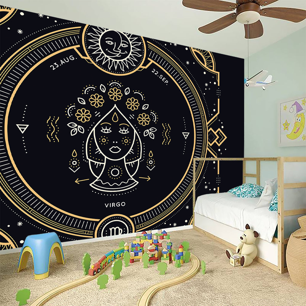 Vintage Virgo Zodiac Sign Print Wall Sticker