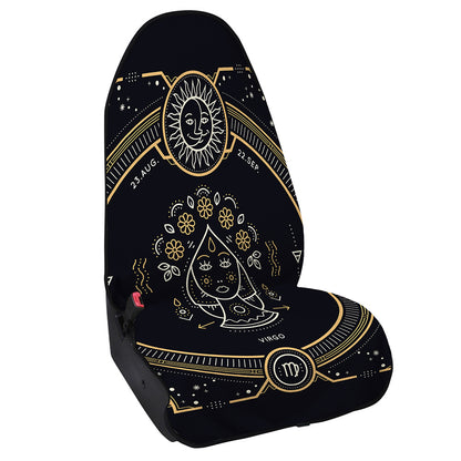 Vintage Virgo Zodiac Sign Print Waterproof Car Seat Cover