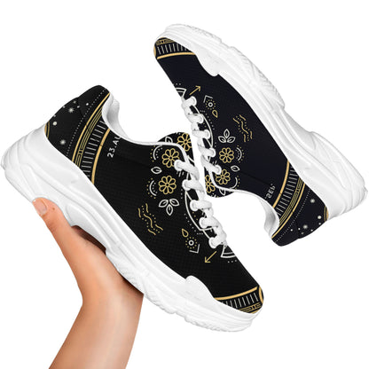 Vintage Virgo Zodiac Sign Print White Chunky Shoes