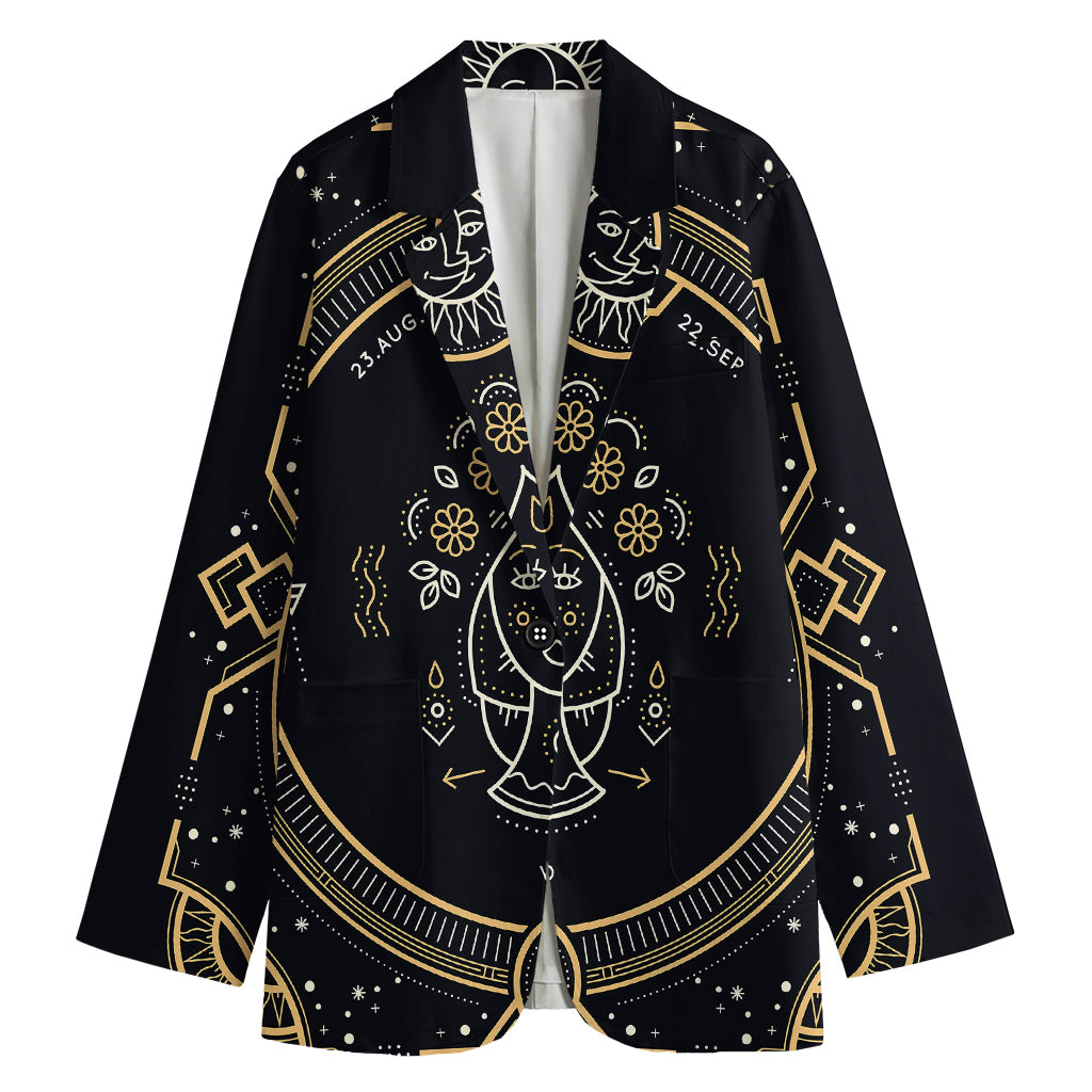 Vintage Virgo Zodiac Sign Print Women's Blazer
