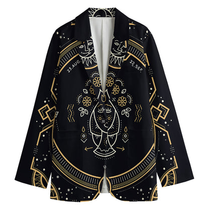 Vintage Virgo Zodiac Sign Print Women's Blazer