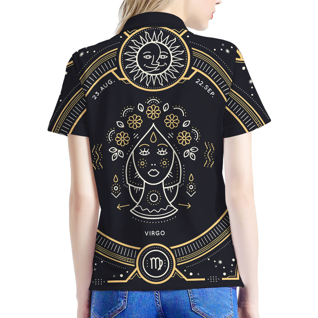 Vintage Virgo Zodiac Sign Print Women's Polo Shirt