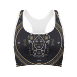 Vintage Virgo Zodiac Sign Print Women's Sports Bra