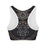 Vintage Virgo Zodiac Sign Print Women's Sports Bra