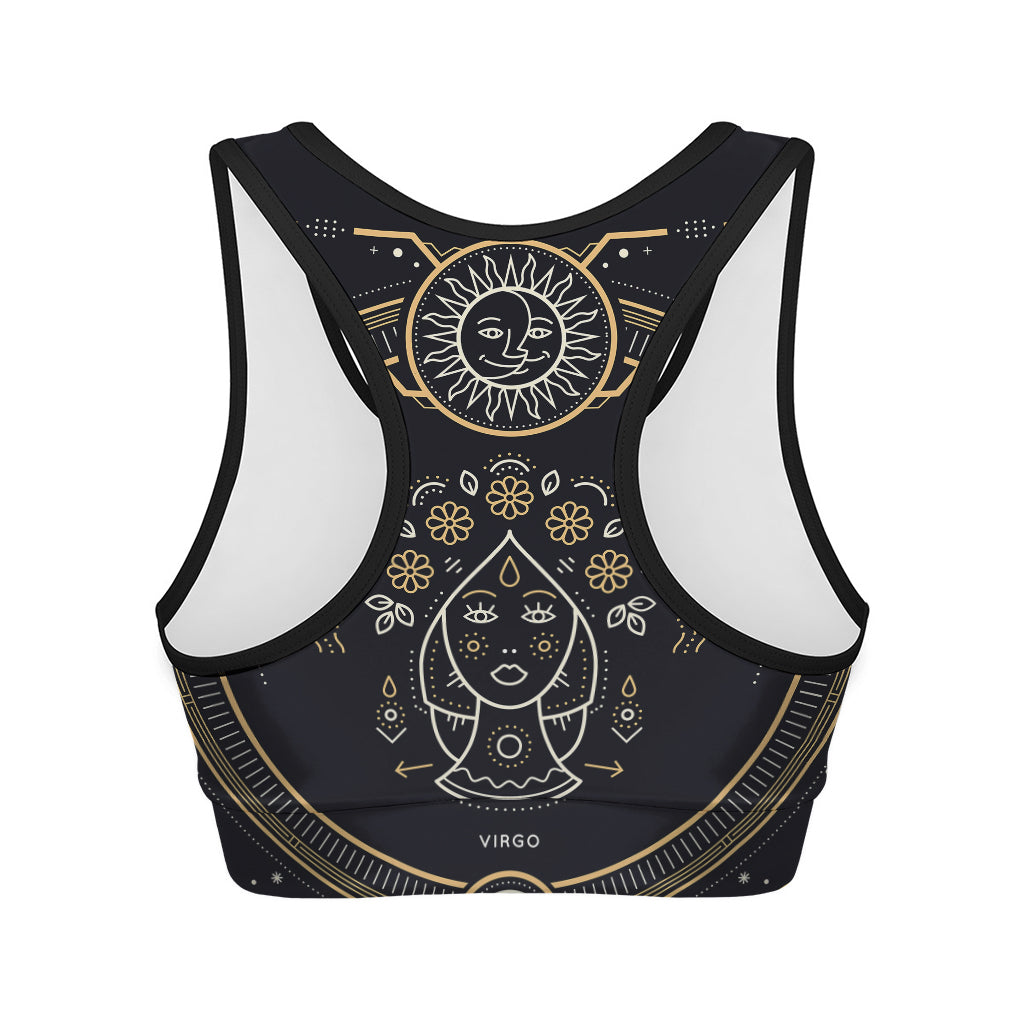 Vintage Virgo Zodiac Sign Print Women's Sports Bra